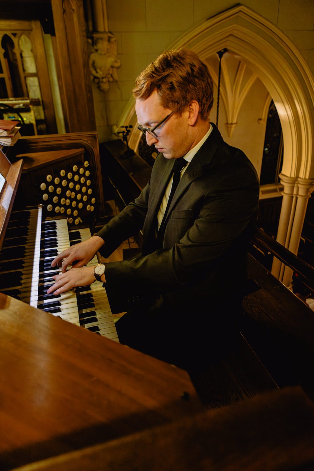 Trent Whisenant playing the organ at Trinity Lutheran Church
